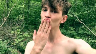 Horny Boy Wanking HIS BIG DICK OUTDOOR with SUNSET ! / ORGASM / TEEN B...