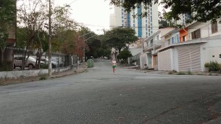 Exhibitionist HotWife with nano skirt and top on street