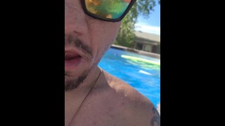 Fucking BBW in the pool outside
