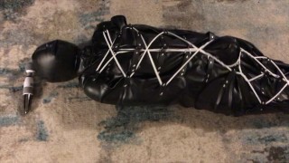 bondage sack, breath play and vibrator edging