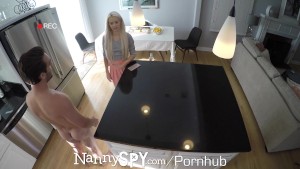 NANNYSPY Hot blonde webcam babe fucks her employer