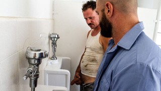 Trashy Men Sucking Dick At A Urinal