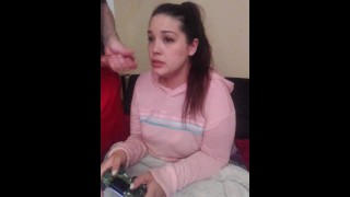 Gamer girl wife ignores dick and keeps playing Call of Duty after gett...