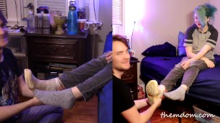 ManicSundae's Stinky First Time Foot Worship - Turns her on and become...