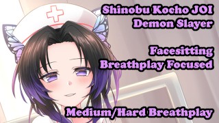 Shinobu Kocho helps your breathing - Hentai JOI (Breathplay Focused, F...