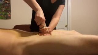 Extreme Post Orgasm Torture on the Head After he Cums
