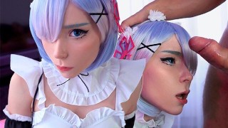 Kawaii Maid Gives A Deepthroat To The Master Before Cum In Mouth