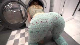 step bro fucked step sister while she is inside of washing machine - c...