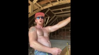 Hot ginger construction worker get off while you watch him work his wo...