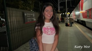 Public Pickup - Picked up a hottie at the train station and fucked her...