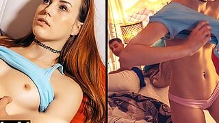 FAKEhub - POV you are Sharing A Bed with your super cute Redhead petit...