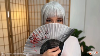 Fucking in All Holes with Busty Beauty in Kimono - 2 Cumshots: Anal Cr...