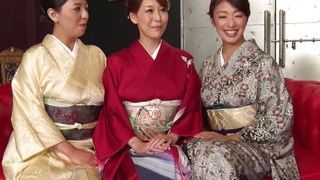 Lustful Asians Keep Their Kimonos on While They Have Intense Group Sex...