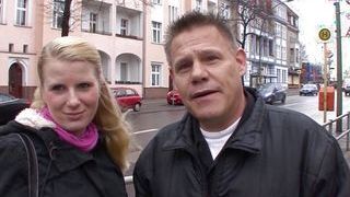 German amateur couple invited to sex casting on the street