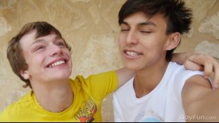 Teen twink bareback orgy! A hike with some college boys turns into a f...