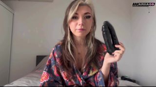Petite French Goth Test a Double Ass and Pussy Dildo