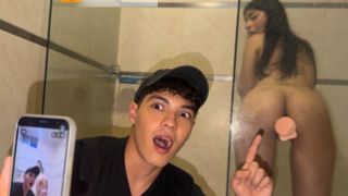 DELIVERY GUY FUCKS THE WIFE WHO SECRETLY ORDERED A DILDO BEHIND HER BL...